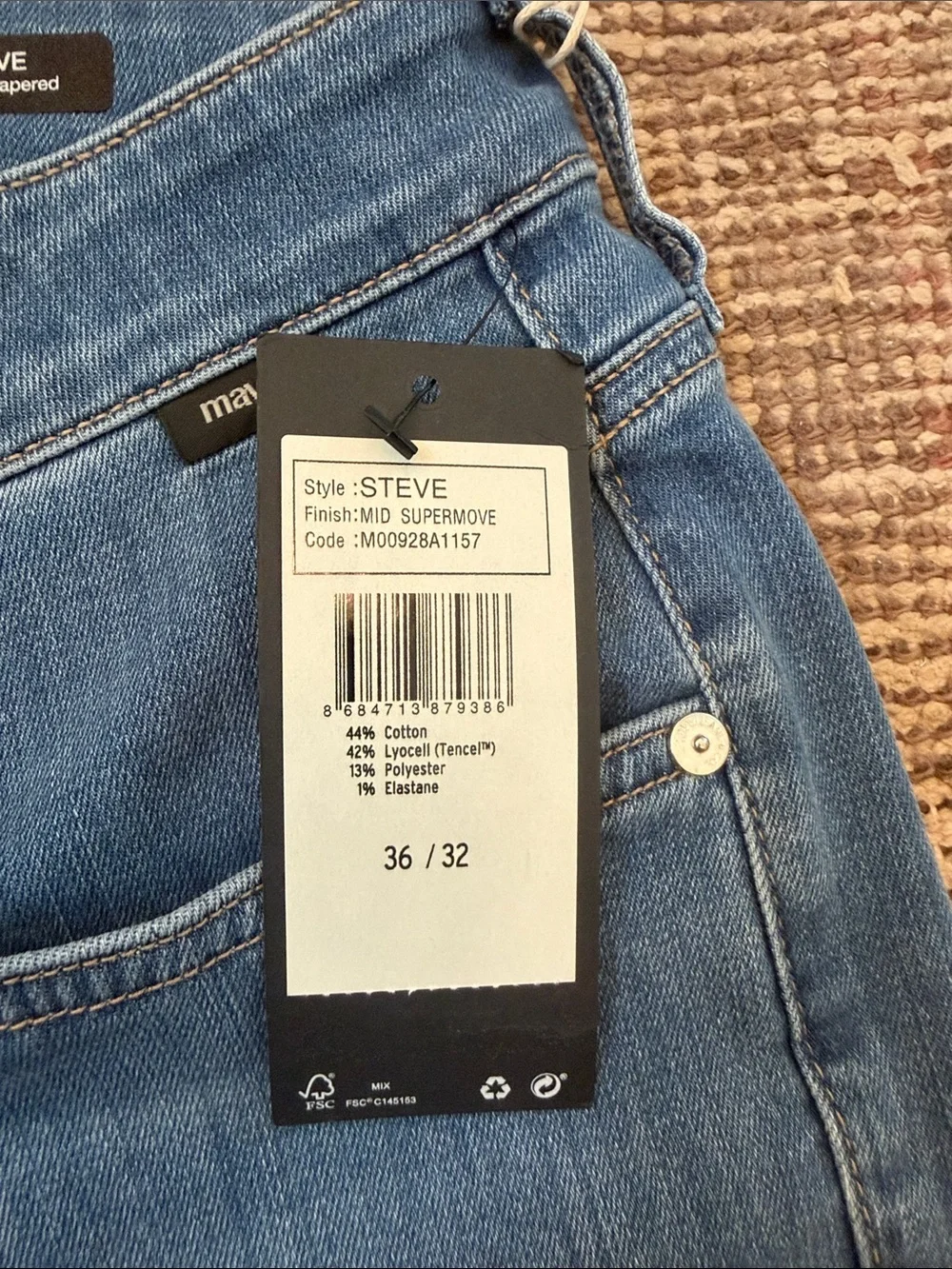 Mavi Men's Slim Fit Jeans in Mid Blue Wash
